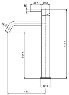 Смеситель для раковины AQUAme Siena AQM6214BG шлифованное золото